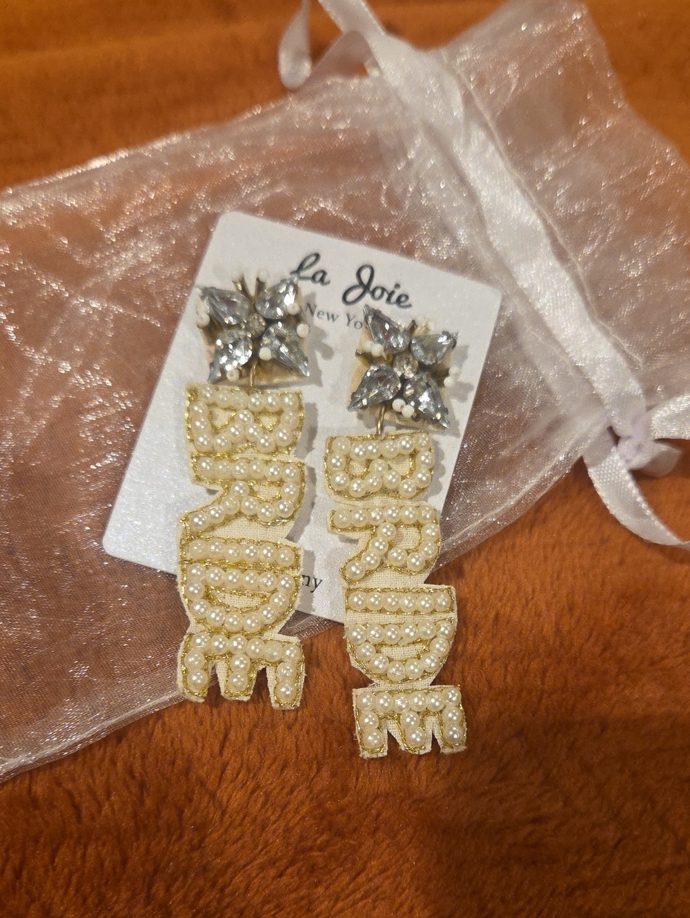 Beaded Bride Pearl Earrings
